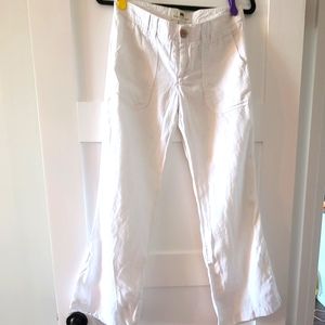 White Linen Banana Republic Pants